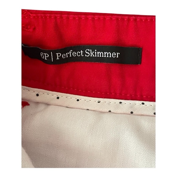 Talbots Perfect Skimmer Red Capris Pants Slim Fit Mid-Calf Cotton Size: 6 - Picture 7 of 7
